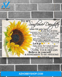 Sunflower To My Sunflower Daughter Canvas Wall Art, Wall Decor Visual Art