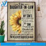Sunflower To My Daughter In Law You’Re Also My Daughter In Heart Canvas And Poster, Wall Decor Visual Art