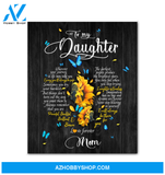 Sunflower To My Daughter (Mom) Heart Canvas Wall Art, Wall Decor Visual Art Mothers Day Gifts