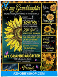 Personalized Sunflower to My Granddaughter Blanket Gifts from Grandma to Granddaughter I'm so Proud of You Blanket for Birthday Christmas Thanksgiving Graduation