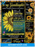 Personalized Sunflower to My Granddaughter Blanket Gifts from Grandma to Granddaughter I'm so Proud of You Blanket for Birthday Christmas Thanksgiving Graduation