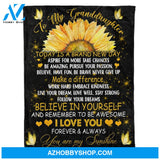 Personalized Sunflower To My Granddaughter Fleece Blanket You Are My Sunshine Great Customized Blanket Gifts For Birthday Christmas Thanksgiving