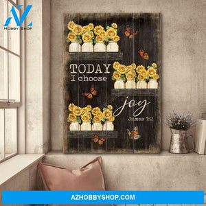 Sunflower - Today I choose joy - Jesus Portrait Canvas Prints - Wall Art