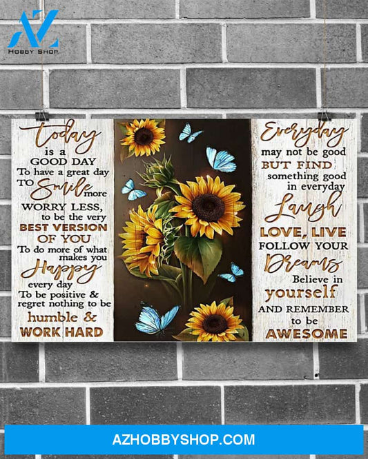 Sunflower Today Is A Good Day Canvas Wall Art, Wall Decor Visual Art