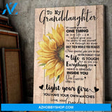 Sunflower Vertical Canvas Gift For Grandaughter