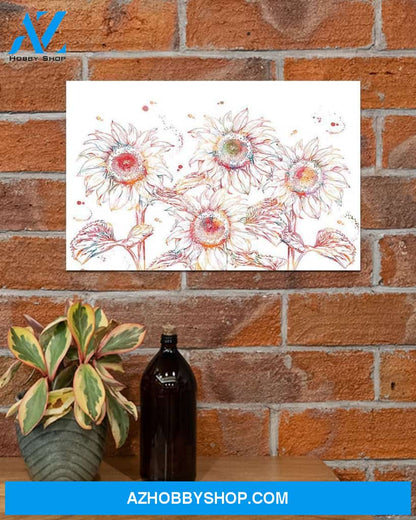 Sunflower Watercolor Images Canvas Wall Art, Wall Decor Visual Art