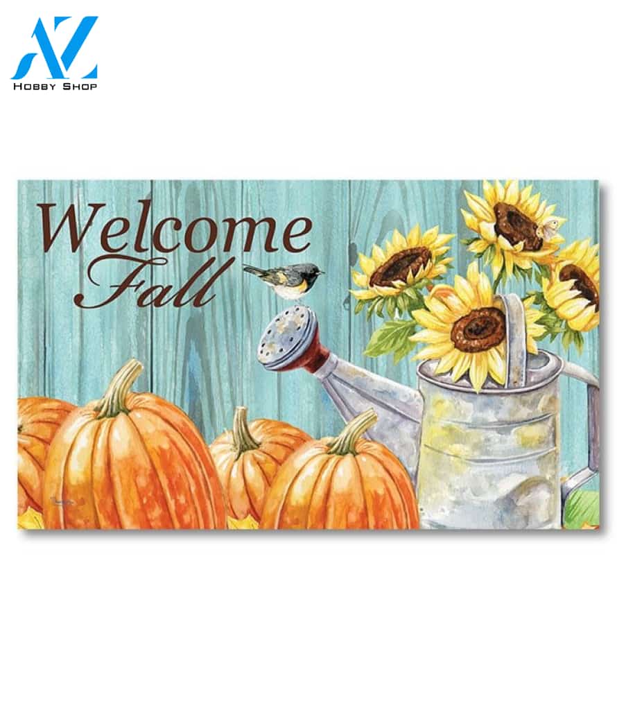Sunflower Watering Can Doormat - 18" x 30"