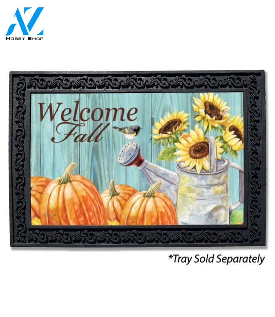 Sunflower Watering Can Doormat - 18" x 30"
