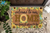 Personalized Name Family House Sunflower Welcome To Our Home New House Family And Friend Awesome Doormats Inhouse Doormats Home Decor Housewarming Gift