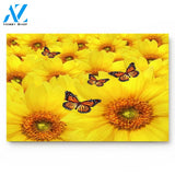Sunflower Yellow Butterfly Doormat Indoor And Outdoor Mat Entrance Rug Sweet Home Decor Housewarming Gift Gift For Friend Family Butterflies Lovers