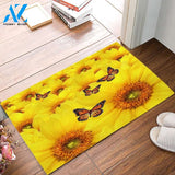 Sunflower Yellow Butterfly Doormat Indoor And Outdoor Mat Entrance Rug Sweet Home Decor Housewarming Gift Gift For Friend Family Butterflies Lovers