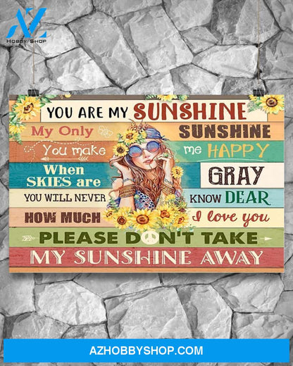 Sunflower You Are My Sunshine Canvas Decor, Wall Decor Visual Art