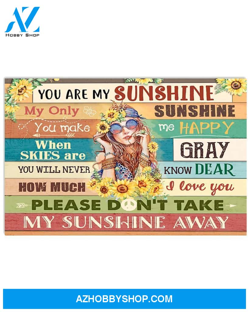 Sunflower You Are My Sunshine Canvas Decor, Wall Decor Visual Art