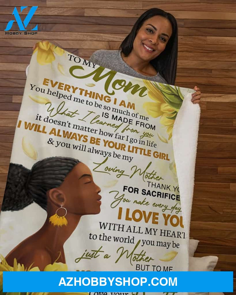 Sunflower You Are The World - Daughter To Mom Fleece Blanket - Gift For Mom
