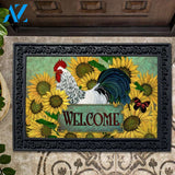 Sunflowers Rooster Doormat - 18" x 30"