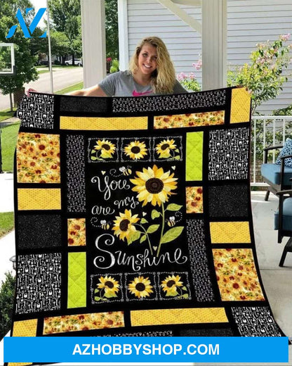 Sunflowers You Are My Sunshine Fleece Blanket