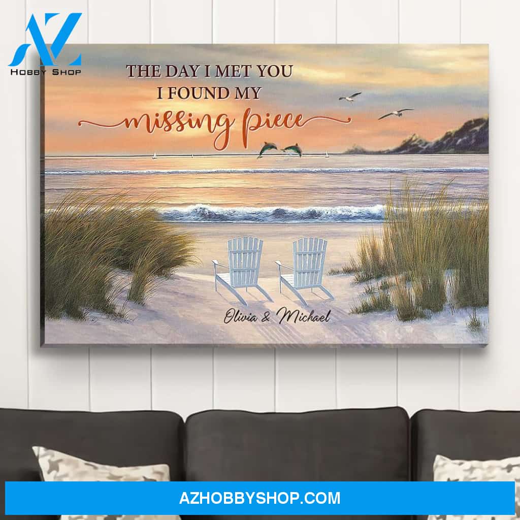 Sunset My Missing Piece - Personalized Custom Name Canvas