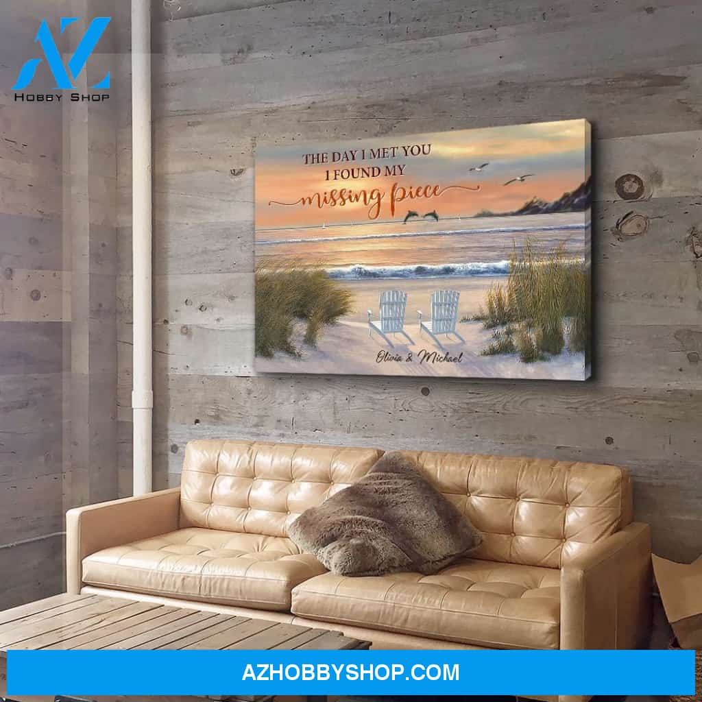 Sunset My Missing Piece - Personalized Custom Name Canvas