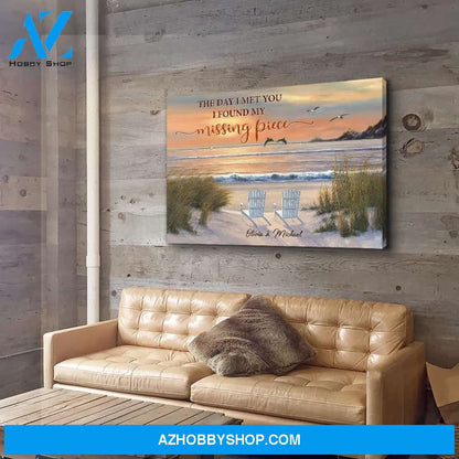 Sunset My Missing Piece - Personalized Custom Name Canvas