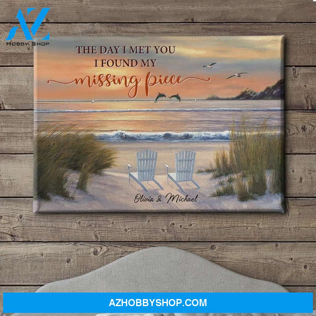 Sunset My Missing Piece - Personalized Custom Name Canvas