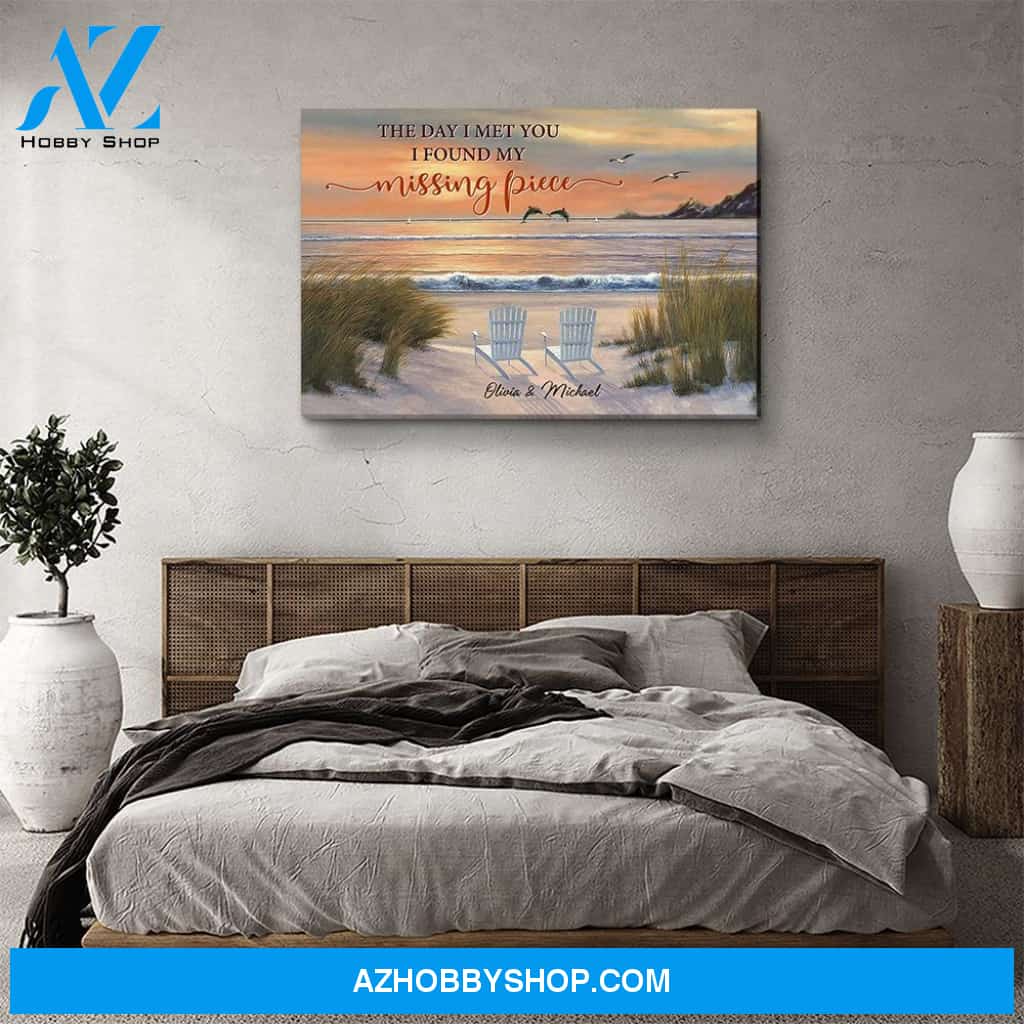 Sunset My Missing Piece - Personalized Custom Name Canvas