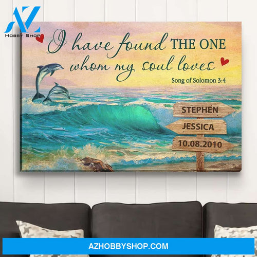 Sunset Over Ocean Waves - Personalized Custom Name Canvas