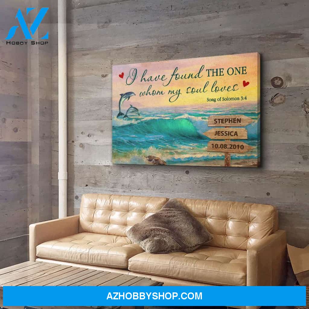 Sunset Over Ocean Waves - Personalized Custom Name Canvas