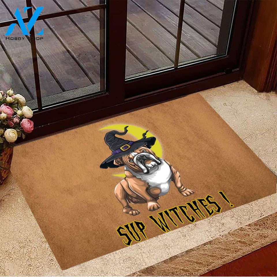 Sup Witches Bulldog Doormat Welcome Mat Housewarming Gift Home Decor Funny Doormat Gift For Dog Lovers Gift For Friend Gift For Halloween