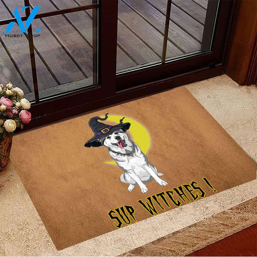 Sup Witches Husky Dog Doormat Welcome Mat Housewarming Gift Home Decor Funny Doormat Gift For Dog Lovers Gift For Friend Gift For Halloween