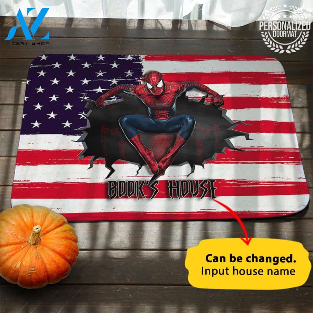 Super Hero Halloween Personalized Doormat