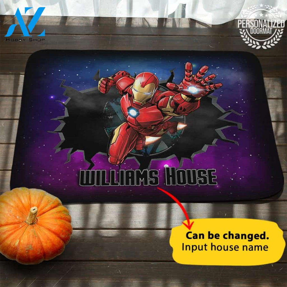 Super Hero Halloween Personalized Doormat