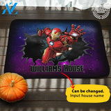 Super Hero Halloween Personalized Doormat