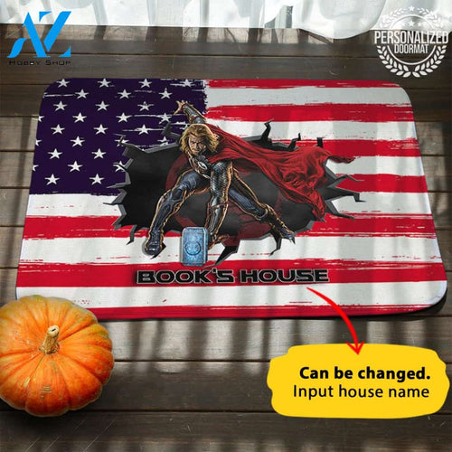 Super Hero Halloween Personalized Doormat