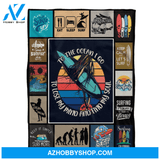Surfing Blanket, To The Ocean I Go To Lose My Mind, Gift For Surfing Lover