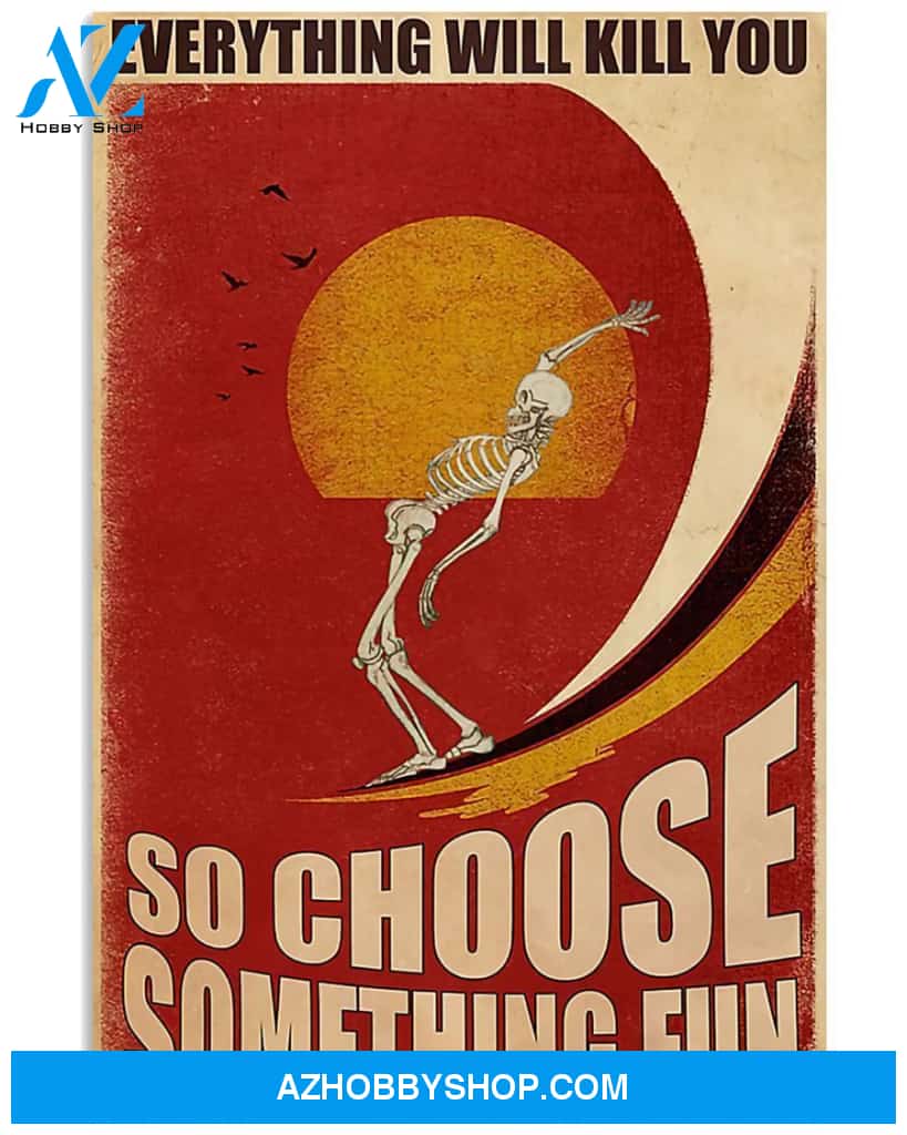 Surfing Choose Something Fun Vertical Canvas Wall Art, Wall Decor Visual Art