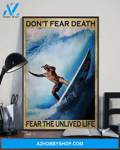 Surfing Don't Fear Death Vertical Canvas Decor, Wall Decor Visual Art