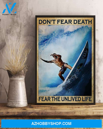 Surfing Don't Fear Death Vertical Canvas Decor, Wall Decor Visual Art