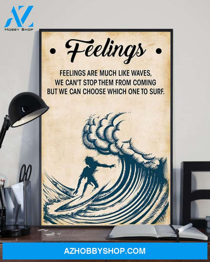 Surfing Feelings Are Much Like Waves Vertical Canvas Wall Art, Wall Decor Visual Art