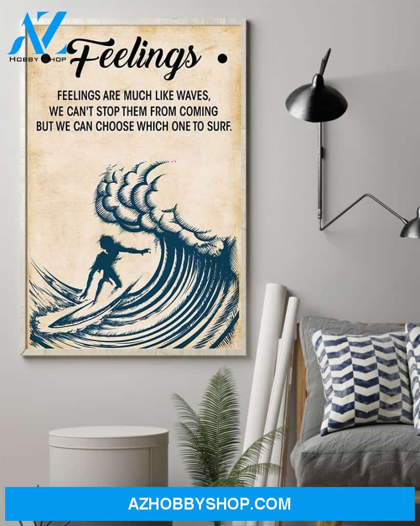 Surfing Feelings Are Much Like Waves Vertical Canvas Wall Art, Wall Decor Visual Art