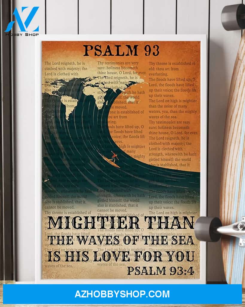Surfing His Love For You Mightier Than The Waves Vertical Canvas Decor, Wall Decor Visual Art