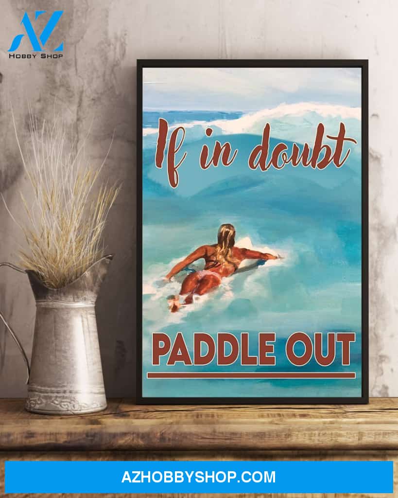 Surfing If In Doubt Paddle Out Vertical Canvas Decor, Wall Decor Visual Art