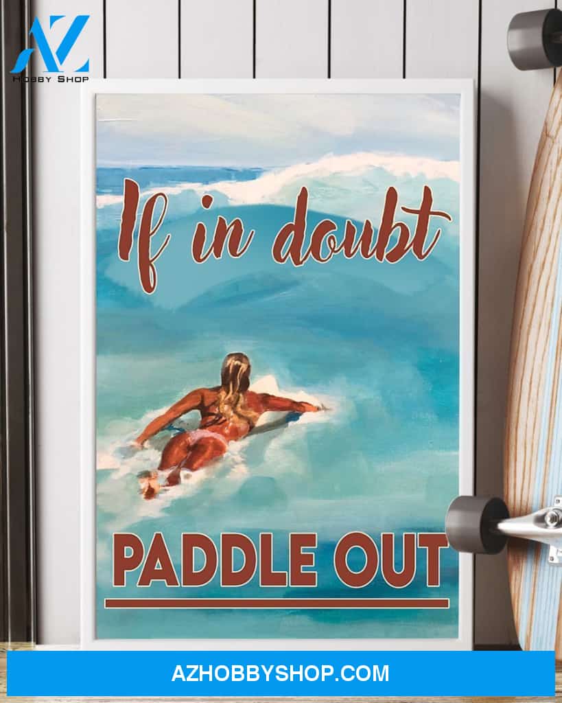 Surfing If In Doubt Paddle Out Vertical Canvas Decor, Wall Decor Visual Art