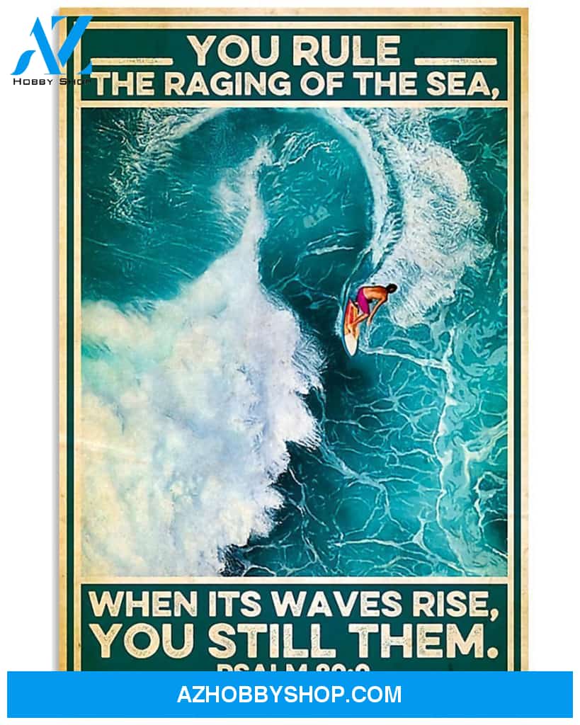 Surfing You Rule The Raging Of The Sea Vertical Canvas Wall Art, Wall Decor Visual Art