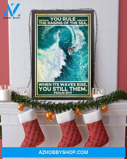 Surfing You Rule The Raging Of The Sea Vertical Canvas Wall Art, Wall Decor Visual Art