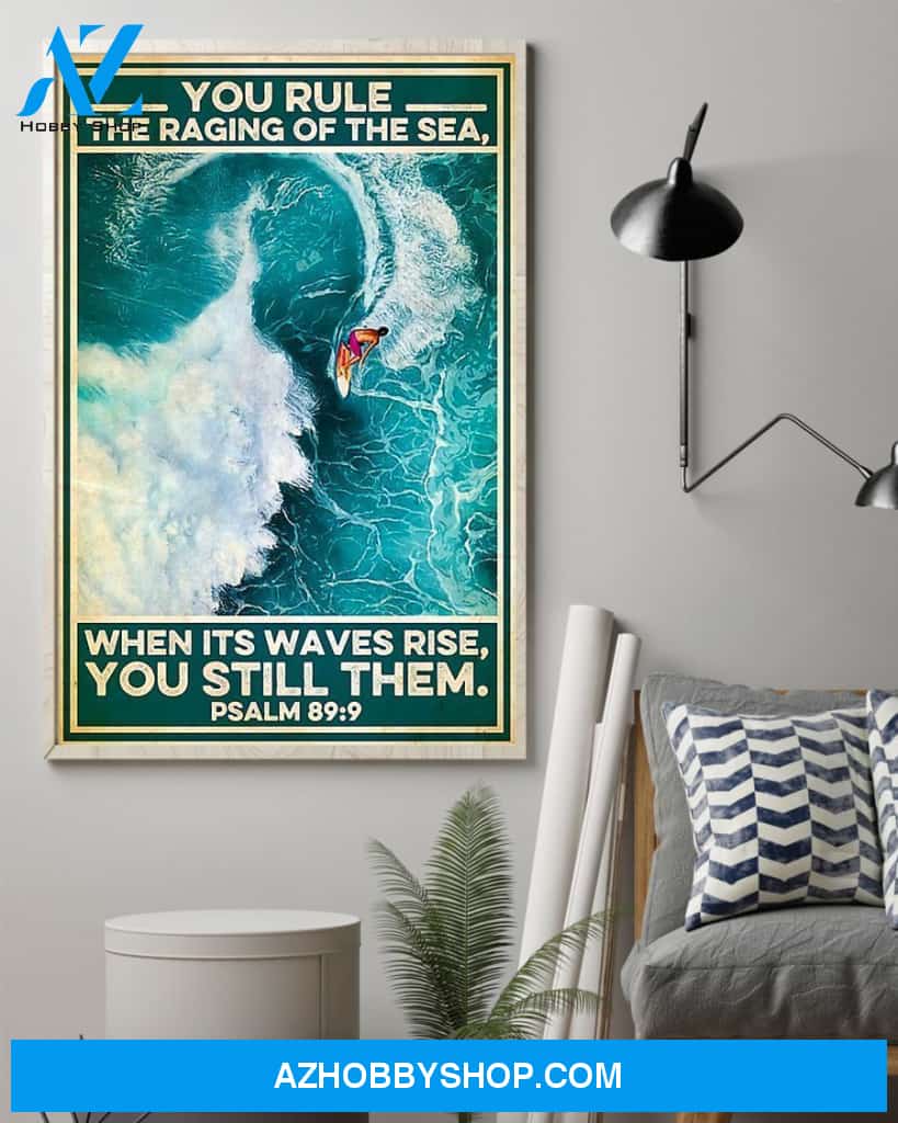 Surfing You Rule The Raging Of The Sea Vertical Canvas Wall Art, Wall Decor Visual Art