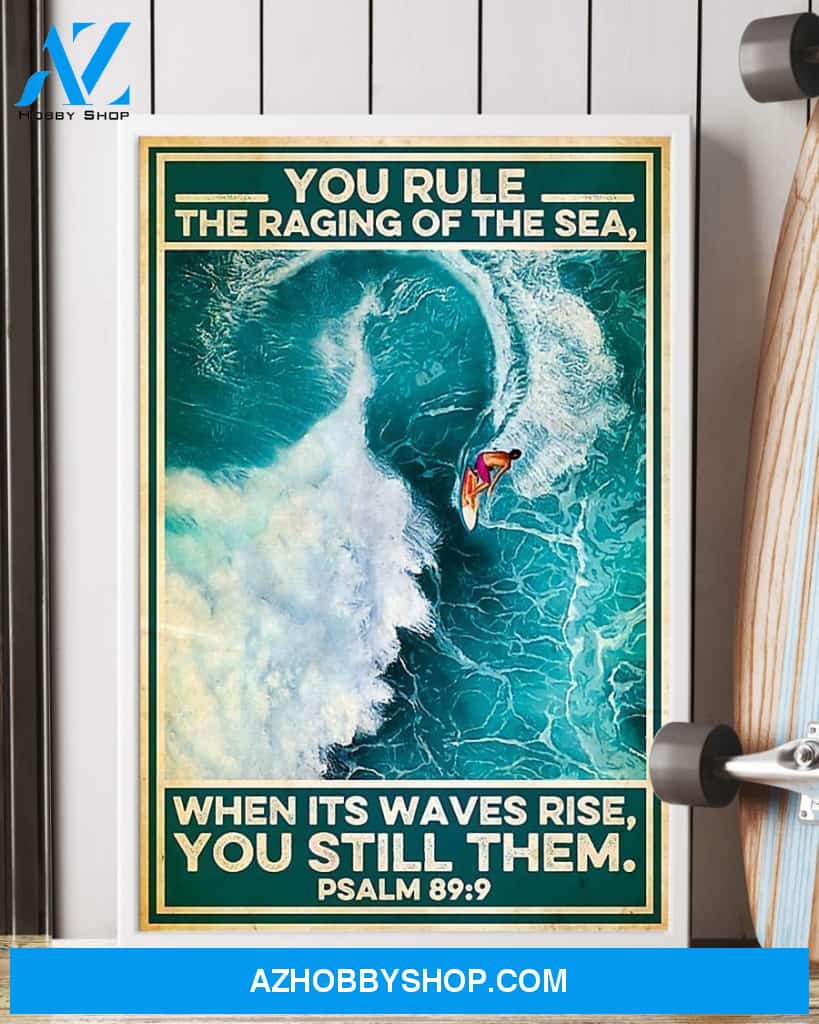 Surfing You Rule The Raging Of The Sea Vertical Canvas Wall Art, Wall Decor Visual Art