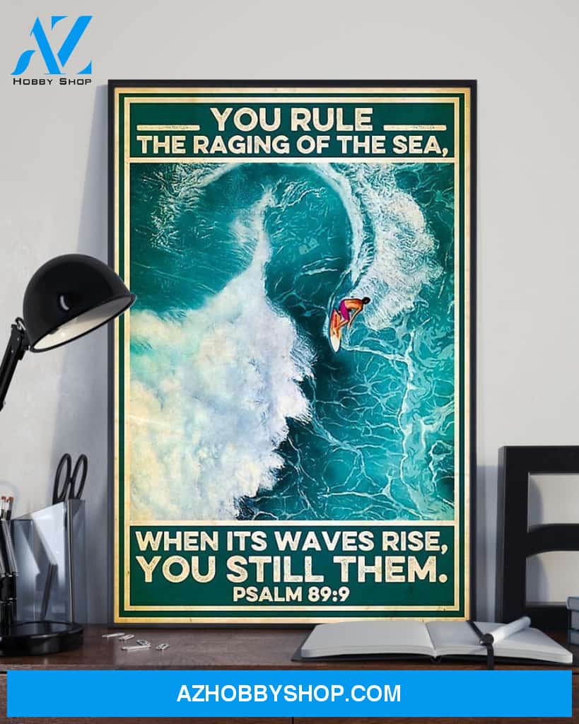 Surfing You Rule The Raging Of The Sea Vertical Canvas Wall Art, Wall Decor Visual Art