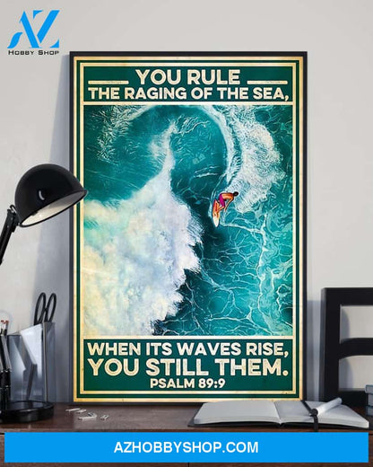 Surfing You Rule The Raging Of The Sea Vertical Canvas Wall Art, Wall Decor Visual Art