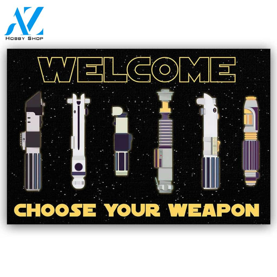 SW Choose Your Weapon Doormat | Welcome Mat | House Warming Gift