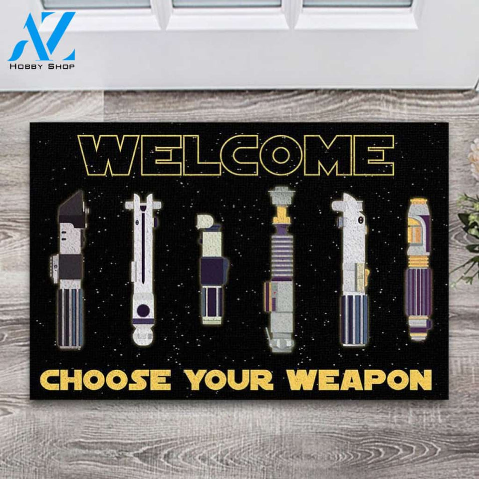 SW Choose Your Weapon Doormat | Welcome Mat | House Warming Gift